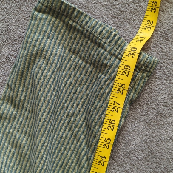We the Free – Ziggy Denim Overall in Railroad Stripe – Olive Sparrow Green - Picture 5 of 10